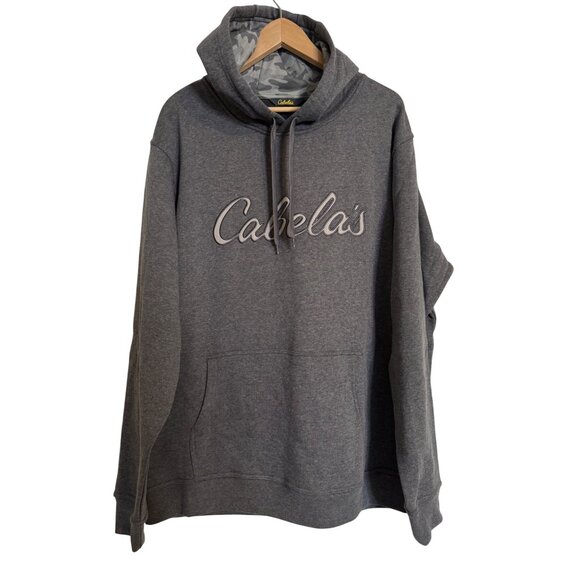 Cabelas Game Day Logo Hoodie Size XL Gray Pullover Long Sleeve Pockets NWT $40 - Picture 3 of 11